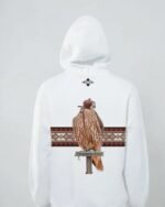 Falconry Graphic White Hoodie – Limited Edition